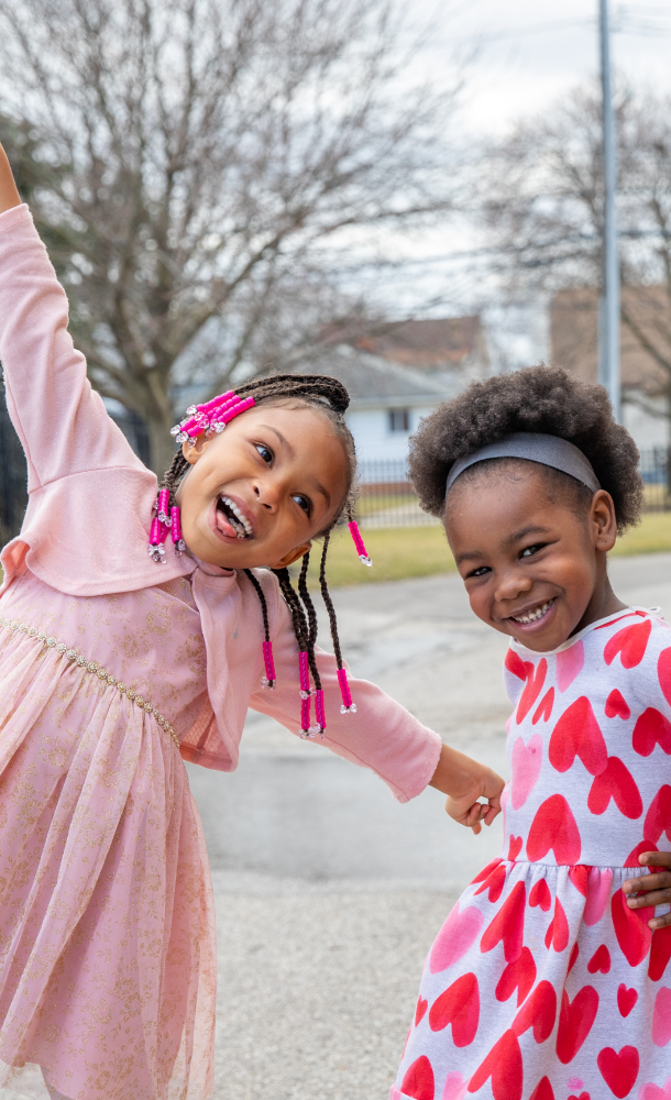 Happy children on Valentine's Day